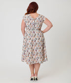 Retrolicious Plus Size Sewing Machine Print Greta Swing Dress - Unique Vintage - Womens, DRESSES, SWING