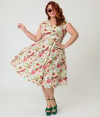 Retrolicious Plus Size Strawberry Print Greta Swing Dress - Unique Vintage - Womens, DRESSES, SWING