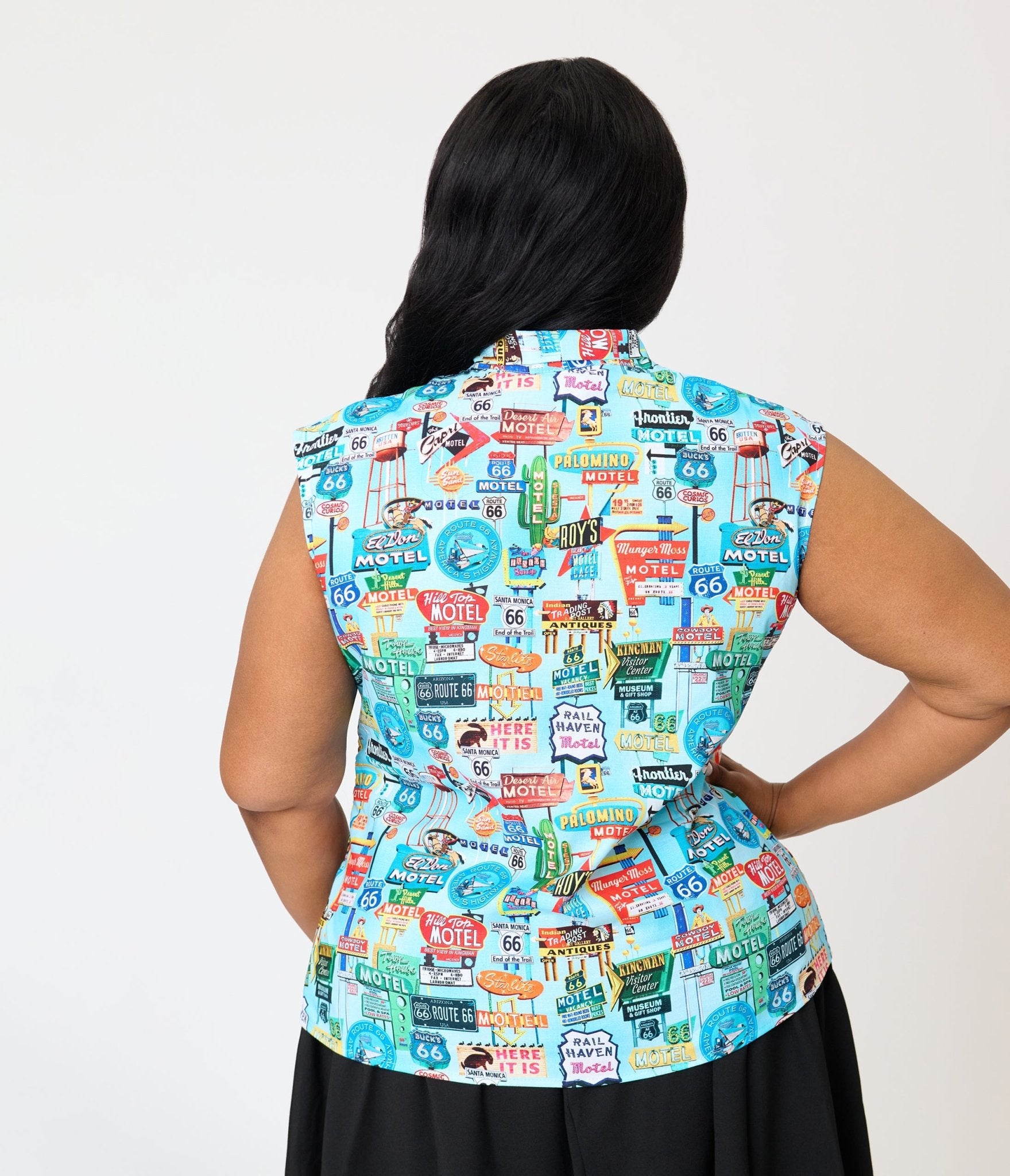 Retrolicious Retro Signs Cotton Bow Blouse - Unique Vintage - Womens, TOPS, SHIRTS