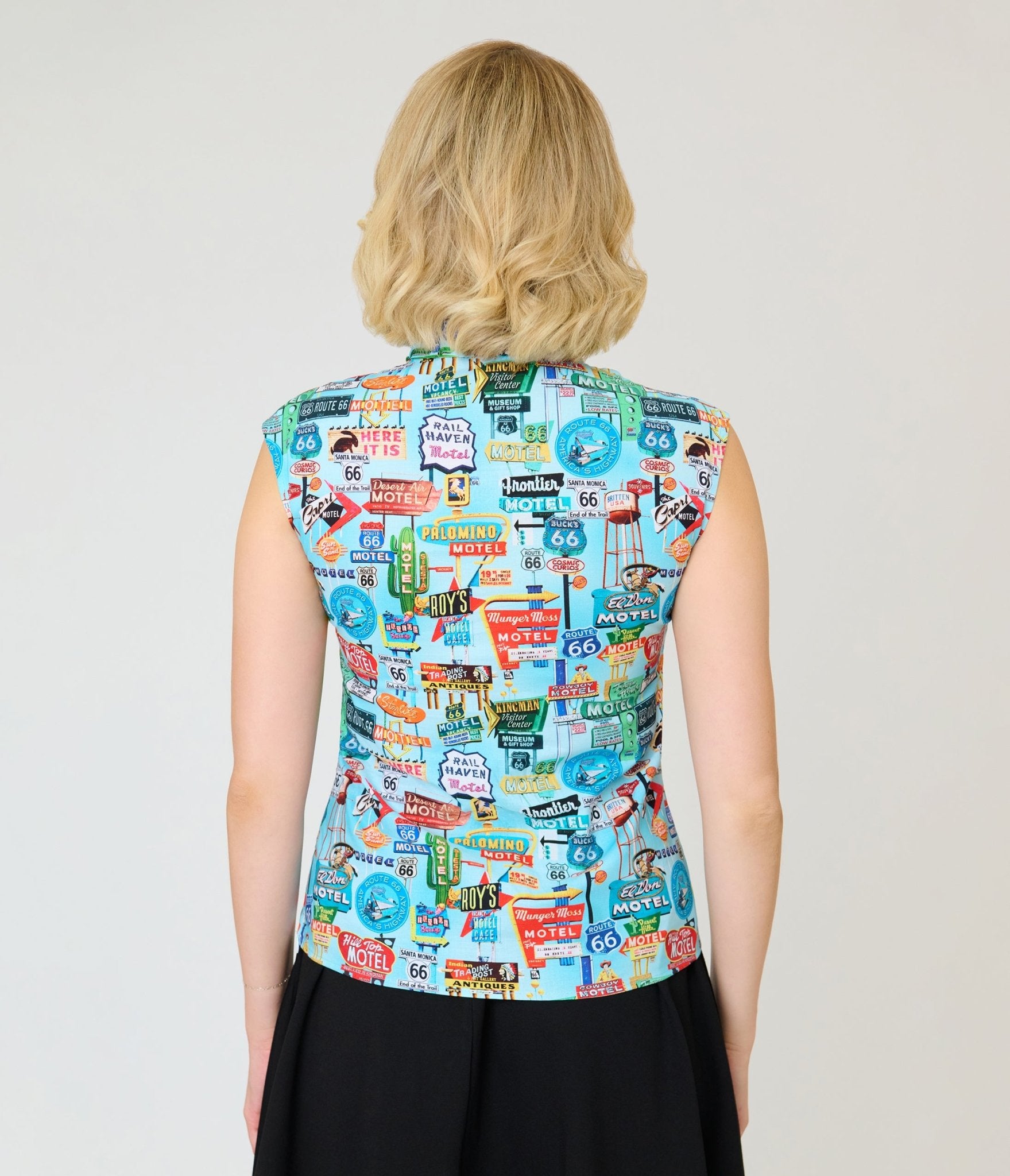 Retrolicious Retro Signs Cotton Bow Blouse - Unique Vintage - Womens, TOPS, SHIRTS