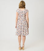 Retrolicious Sewing Machine Print Greta Swing Dress - Unique Vintage - Womens, DRESSES, SWING