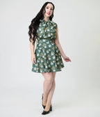 Retrolicious Skulls & Candles Cotton Bow Top - Unique Vintage - Womens, TOPS, SHIRTS