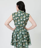 Retrolicious Skulls & Candles Cotton Bow Top - Unique Vintage - Womens, TOPS, SHIRTS