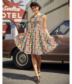 Retrolicious Tropical Print Elizabeth Dress - Unique Vintage - Womens, DRESSES, SWING