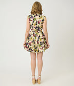 Retrolicious Wine & Grape Print Cotton Skater Skirt - Unique Vintage - Womens, BOTTOMS, SKIRTS