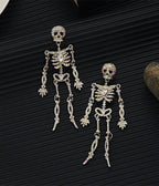 Rhinestone Skeleton Dangle Earrings - Unique Vintage - Womens, ACCESSORIES, JEWELRY