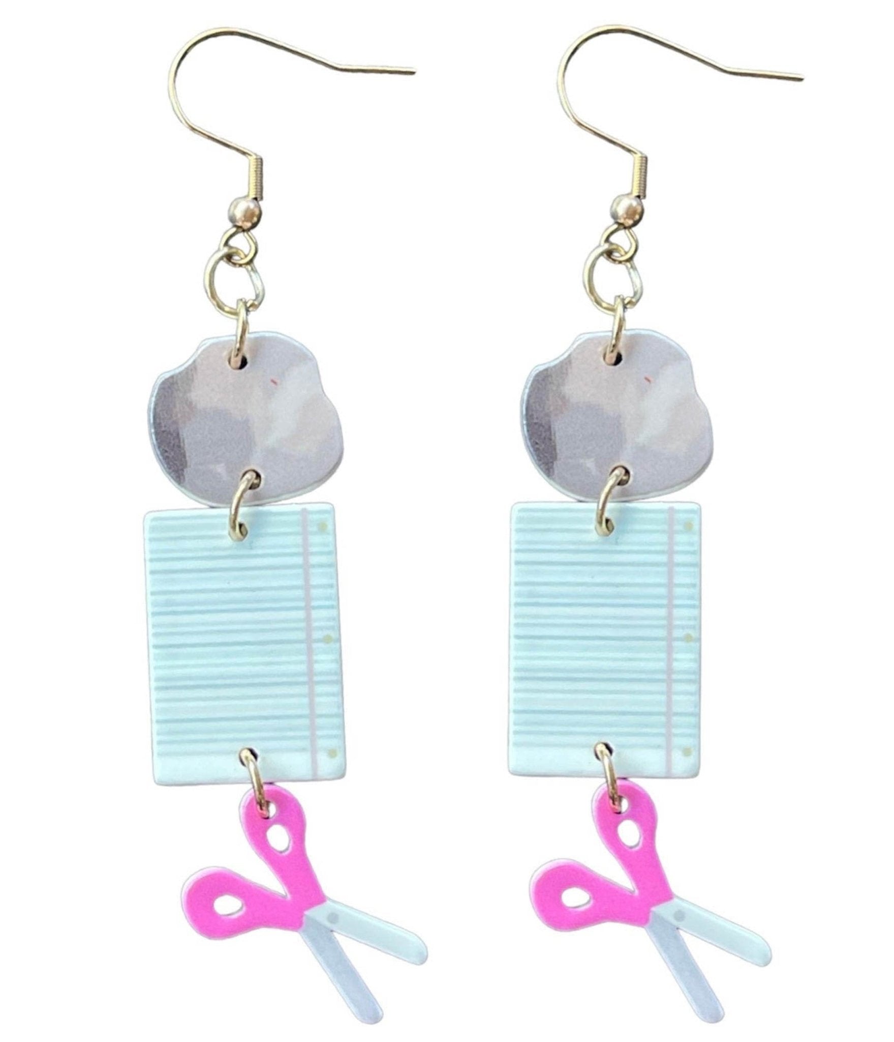 Rock Paper Scissors Earrings - Unique Vintage - Womens, ACCESSORIES, JEWELRY