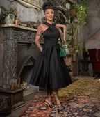 Rockin Bettie Black Cross My Heart Swing Dress - Unique Vintage - Womens, DRESSES, FIT AND FLARE