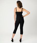 Rockin Bettie Black & Gold Rock & Roll Chelada Jumpsuit - Unique Vintage - Womens, BOTTOMS, ROMPERS AND JUMPSUITS