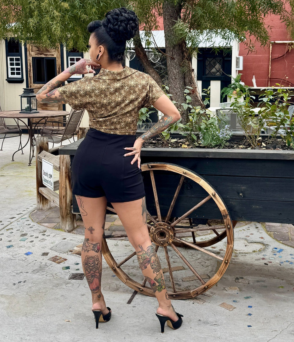 Rockin Bettie Black High Waist Shorts - Unique Vintage - Womens, BOTTOMS, SHORTS