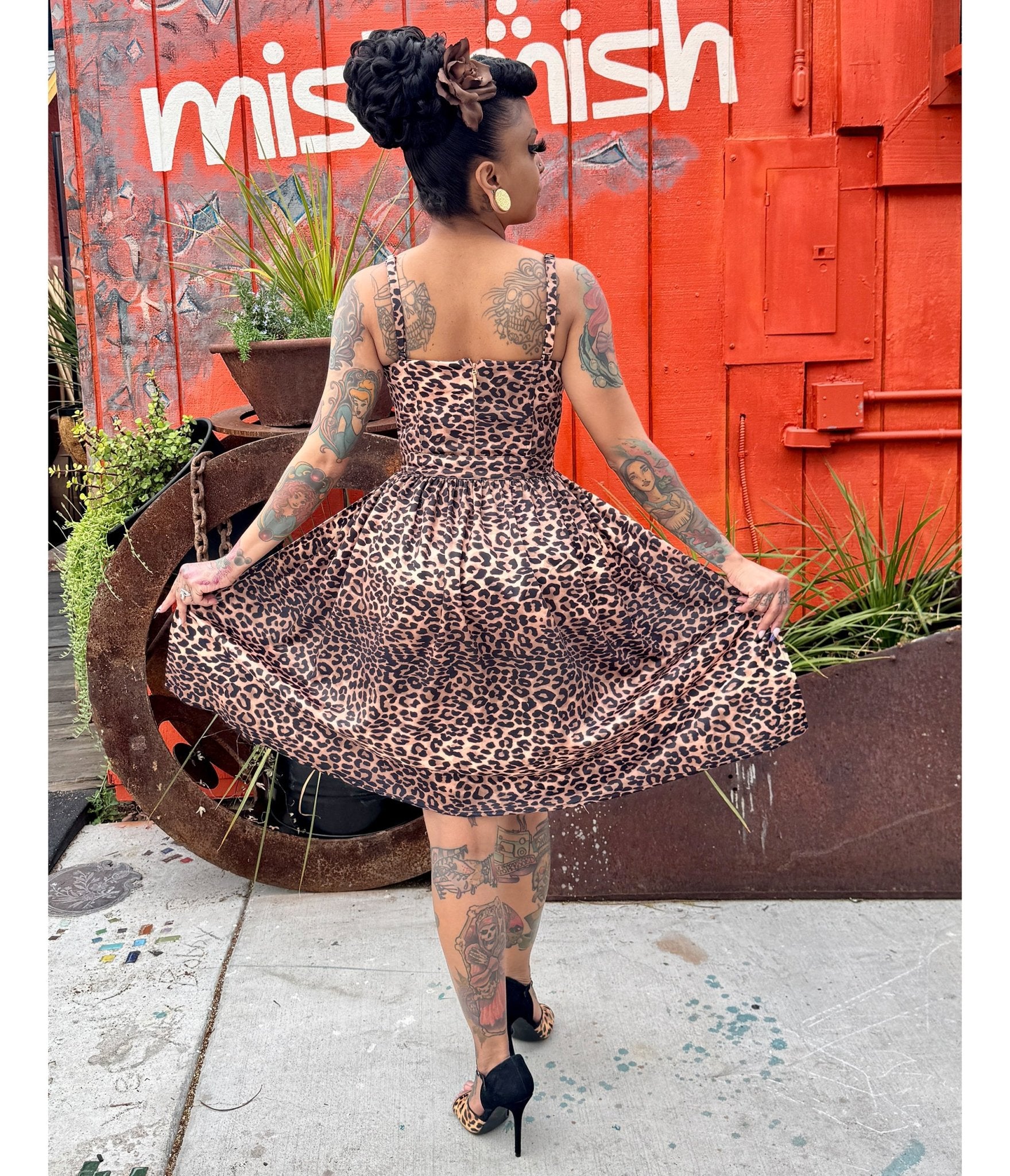 Rockin Bettie Leopard Print Romper - Unique Vintage - Womens, BOTTOMS, ROMPERS AND JUMPSUITS