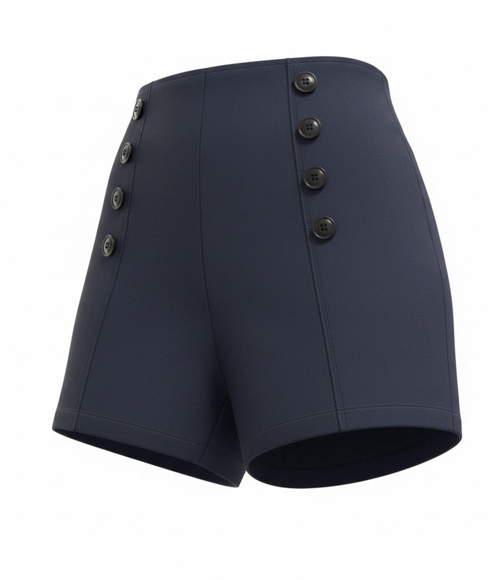 Rockin Bettie Navy High Waist Shorts - Unique Vintage - Womens, BOTTOMS, SHORTS