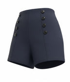 Rockin Bettie Navy High Waist Shorts - Unique Vintage - Womens, BOTTOMS, SHORTS