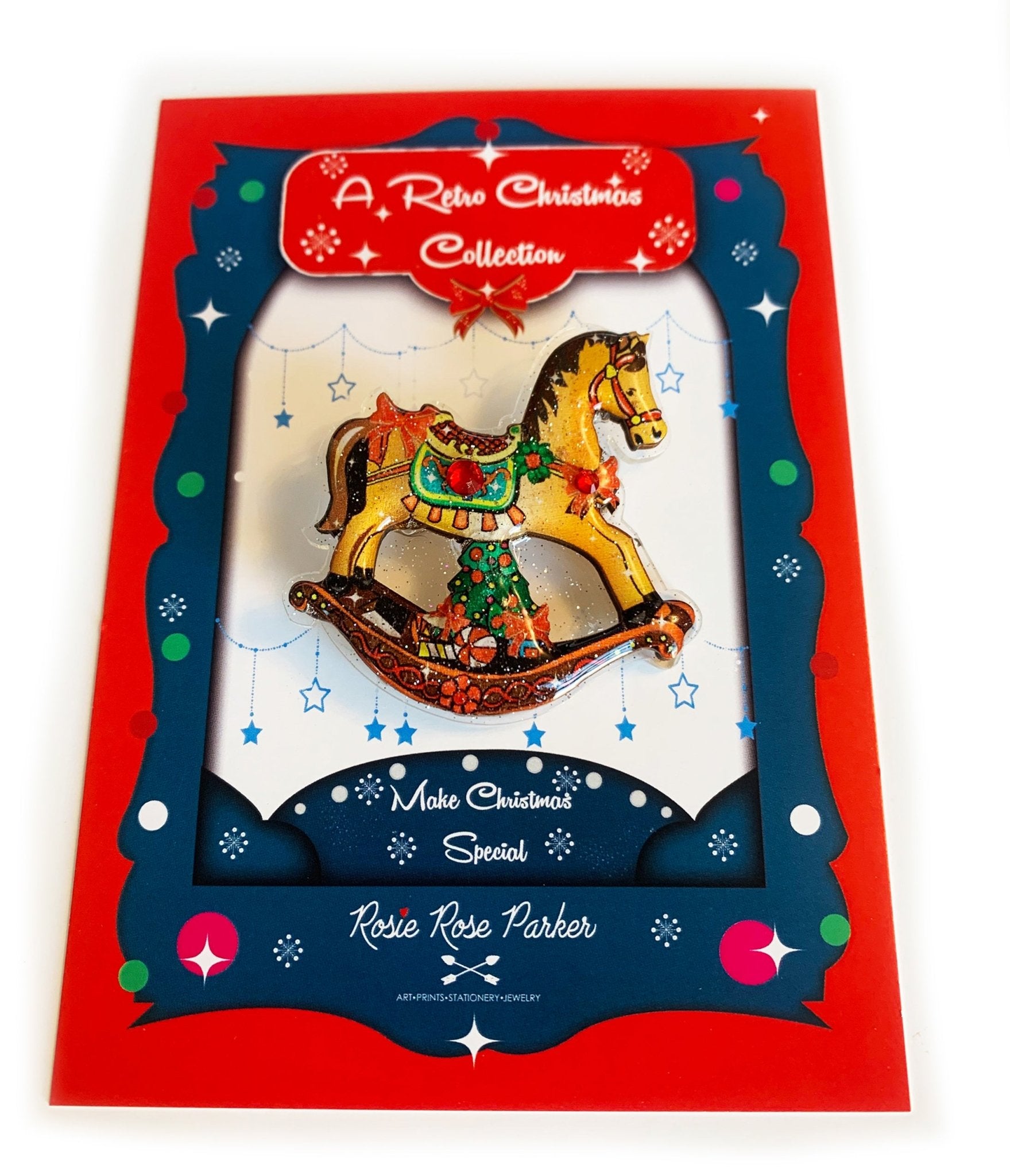 Rocking Horse Christmas Brooch - Unique Vintage - Womens, ACCESSORIES, JEWELRY