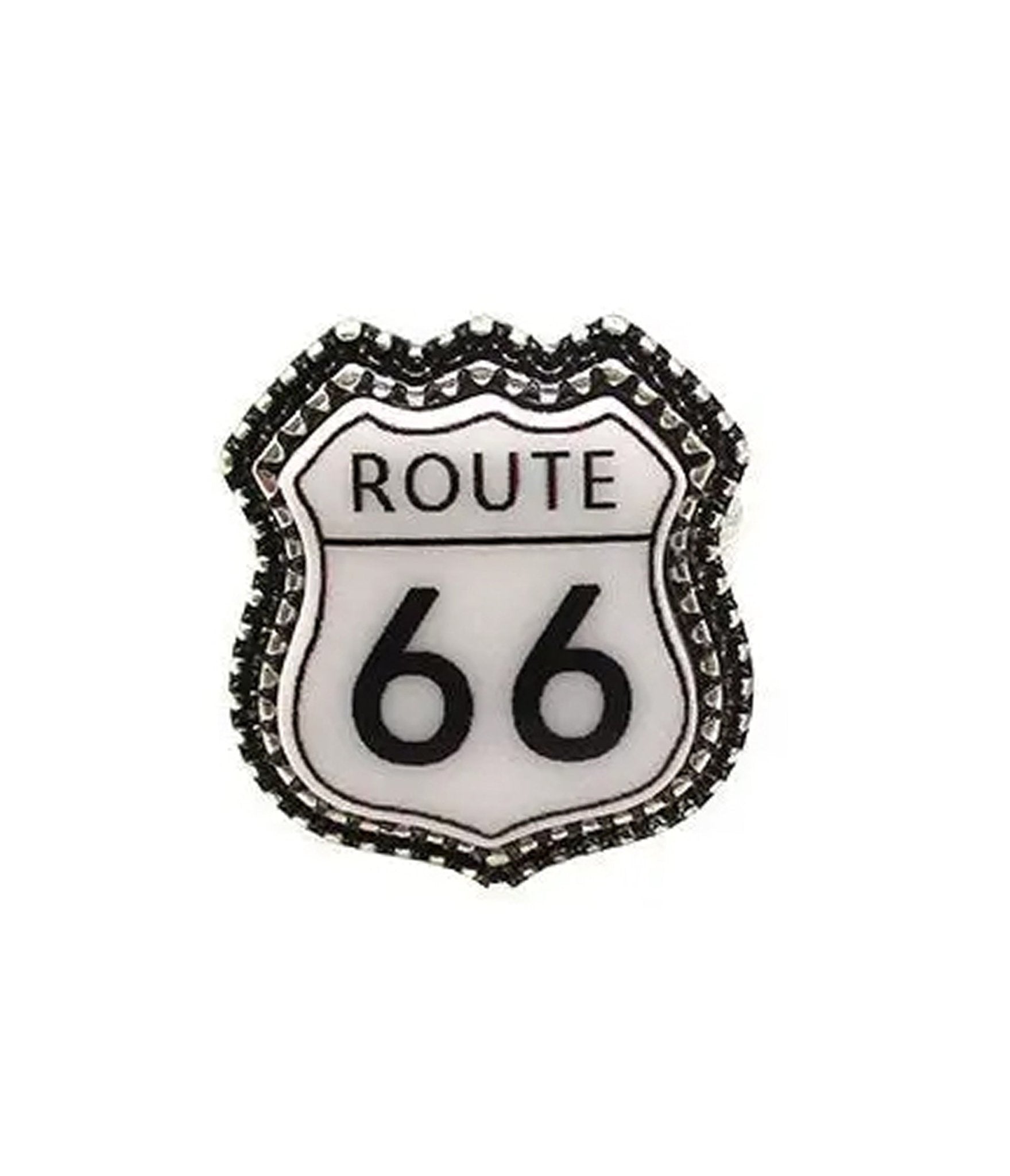 Route 66 Sign Cuff Ring - Unique Vintage - Womens, ACCESSORIES, JEWELRY