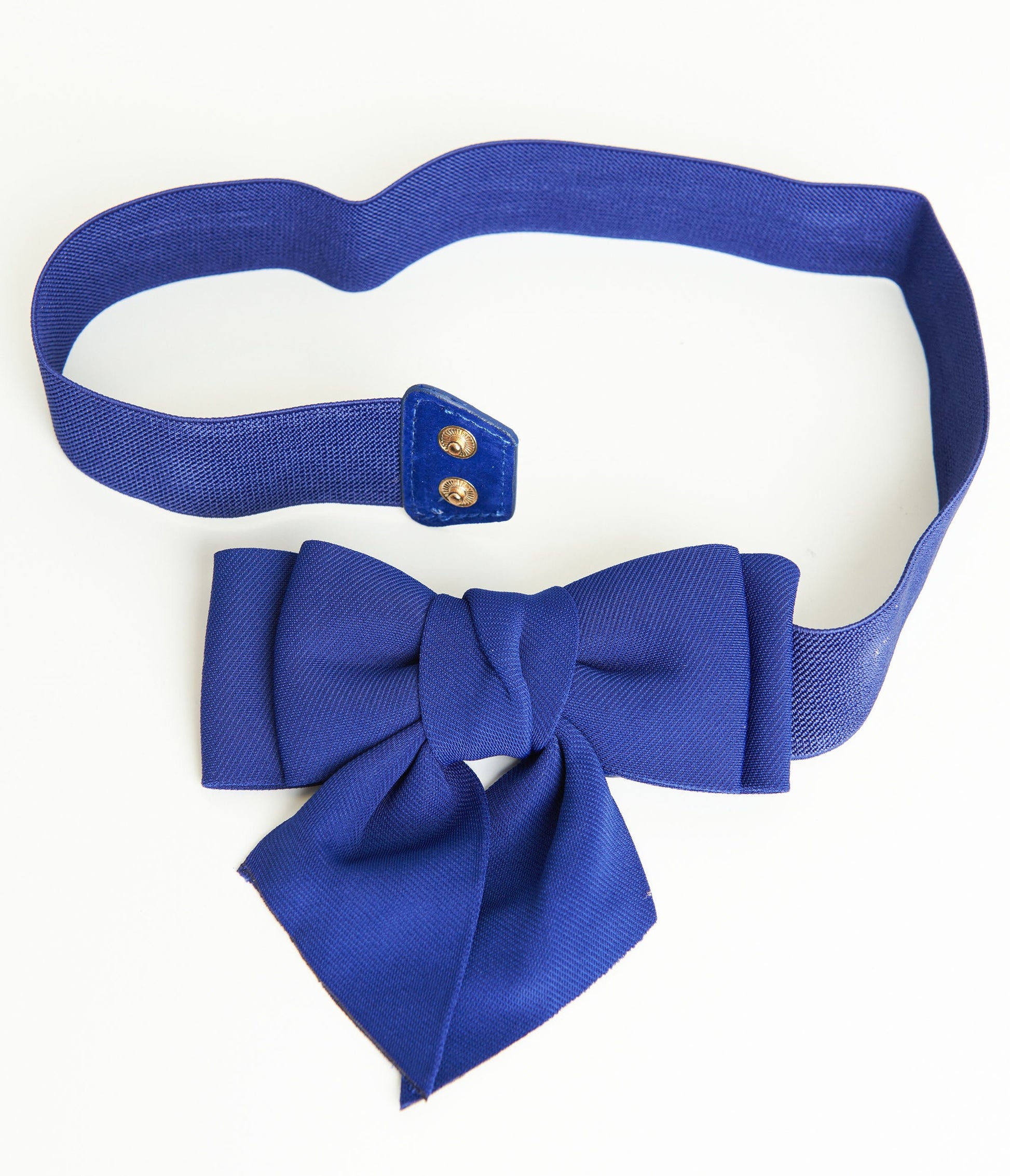 Royal Blue Elastic Bow Belt - Unique Vintage - Womens, ACCESSORIES, BELTS