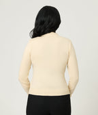 Royal Monk Beige Keyhole Sweater - Unique Vintage - Womens, TOPS, SWEATERS