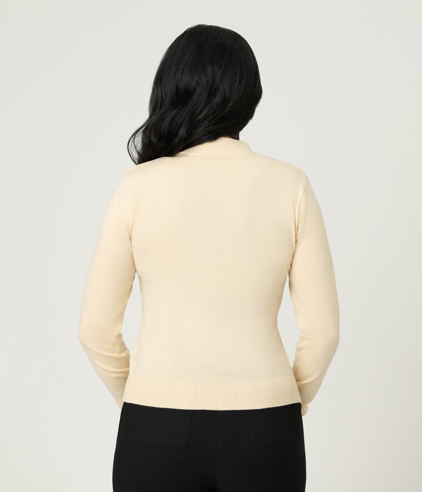 Royal Monk Beige Keyhole Sweater - Unique Vintage - Womens, TOPS, SWEATERS