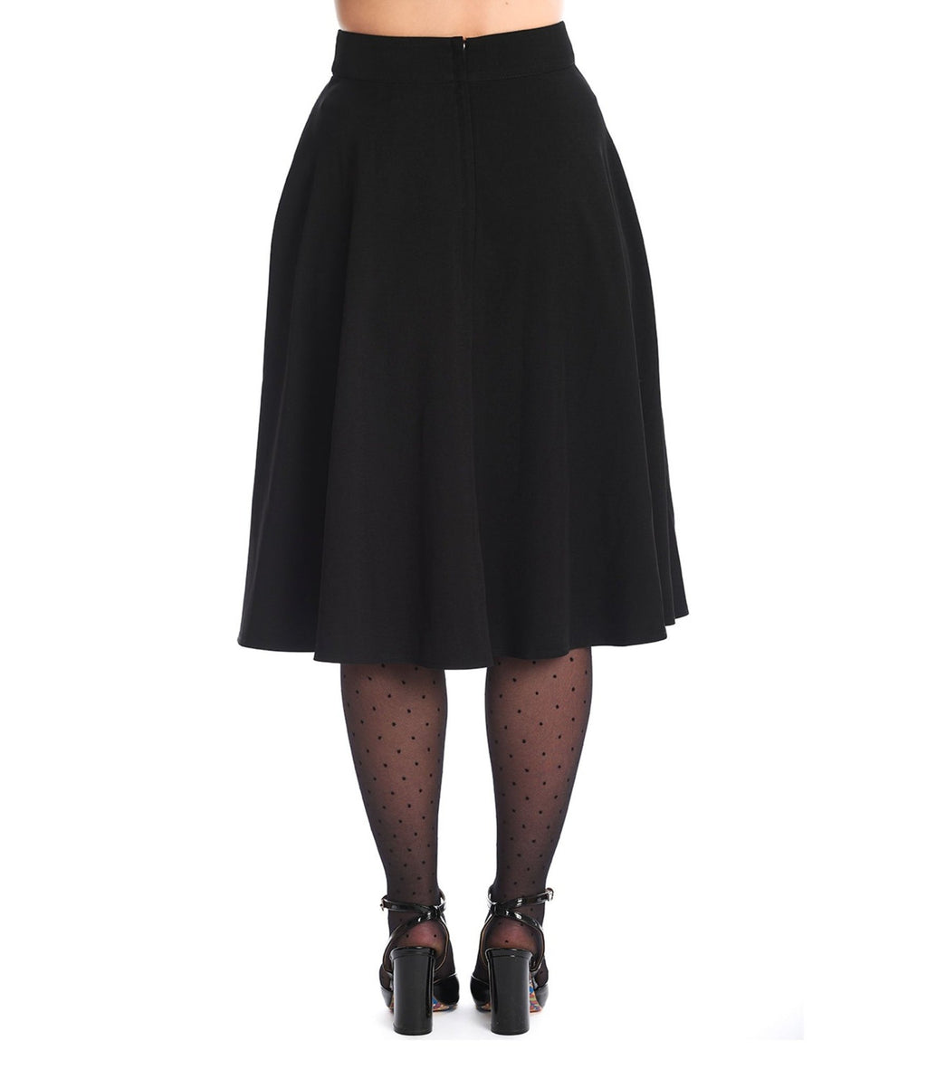 Royal Monk Black Book Club Swing Skirt - Unique Vintage - Womens, BOTTOMS, SKIRTS