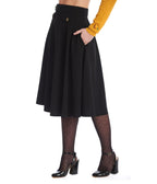 Royal Monk Black Book Club Swing Skirt - Unique Vintage - Womens, BOTTOMS, SKIRTS