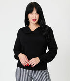 Royal Monk Black Bow Collar Betsy Sweater - Unique Vintage - Womens, TOPS, KNIT TOPS
