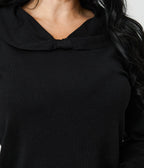 Royal Monk Black Bow Collar Betsy Sweater - Unique Vintage - Womens, TOPS, KNIT TOPS