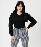 Royal Monk Black Bow Collar Betsy Sweater - Unique Vintage - Womens, TOPS, KNIT TOPS