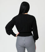 Royal Monk Black Bow Sweater - Unique Vintage - Womens, TOPS, SWEATERS