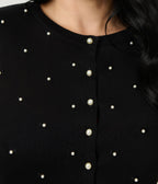 Royal Monk Black Pearl Cardigan - Unique Vintage - Womens, TOPS, SWEATERS