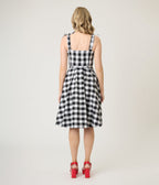 Royal Monk Black & White Gingham June Swing Dress - Unique Vintage - Womens, DRESSES, SWING
