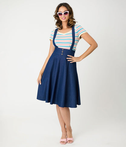 Royal Monk Blue & Pink Striped Vivian Knit Top - Unique Vintage - Womens, TOPS, SHIRTS