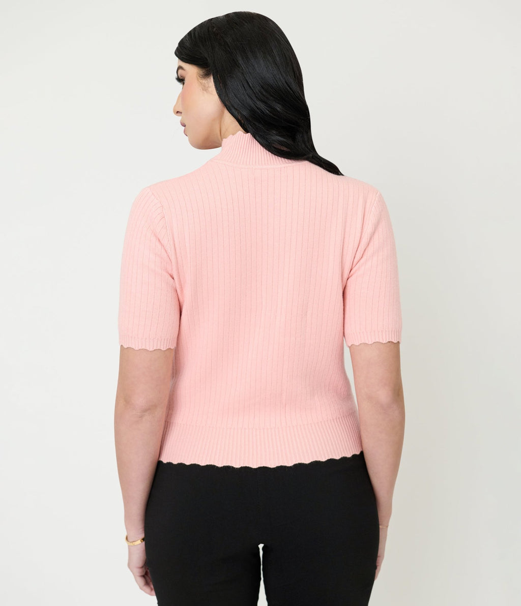 Royal Monk Blush Pink Sweet Jane Sweater - Unique Vintage - Womens, TOPS, SWEATERS