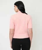 Royal Monk Blush Pink Sweet Jane Sweater - Unique Vintage - Womens, TOPS, SWEATERS