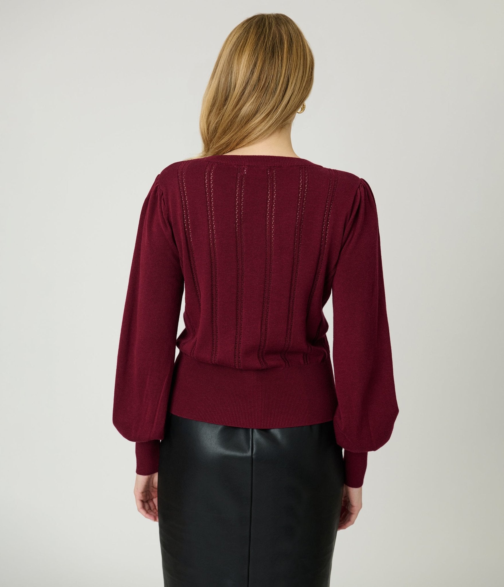 Royal Monk Burgundy Bow Sweater - Unique Vintage - Womens, TOPS, SWEATERS
