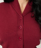 Royal Monk Burgundy Cardigan - Unique Vintage - Womens, TOPS, SWEATERS