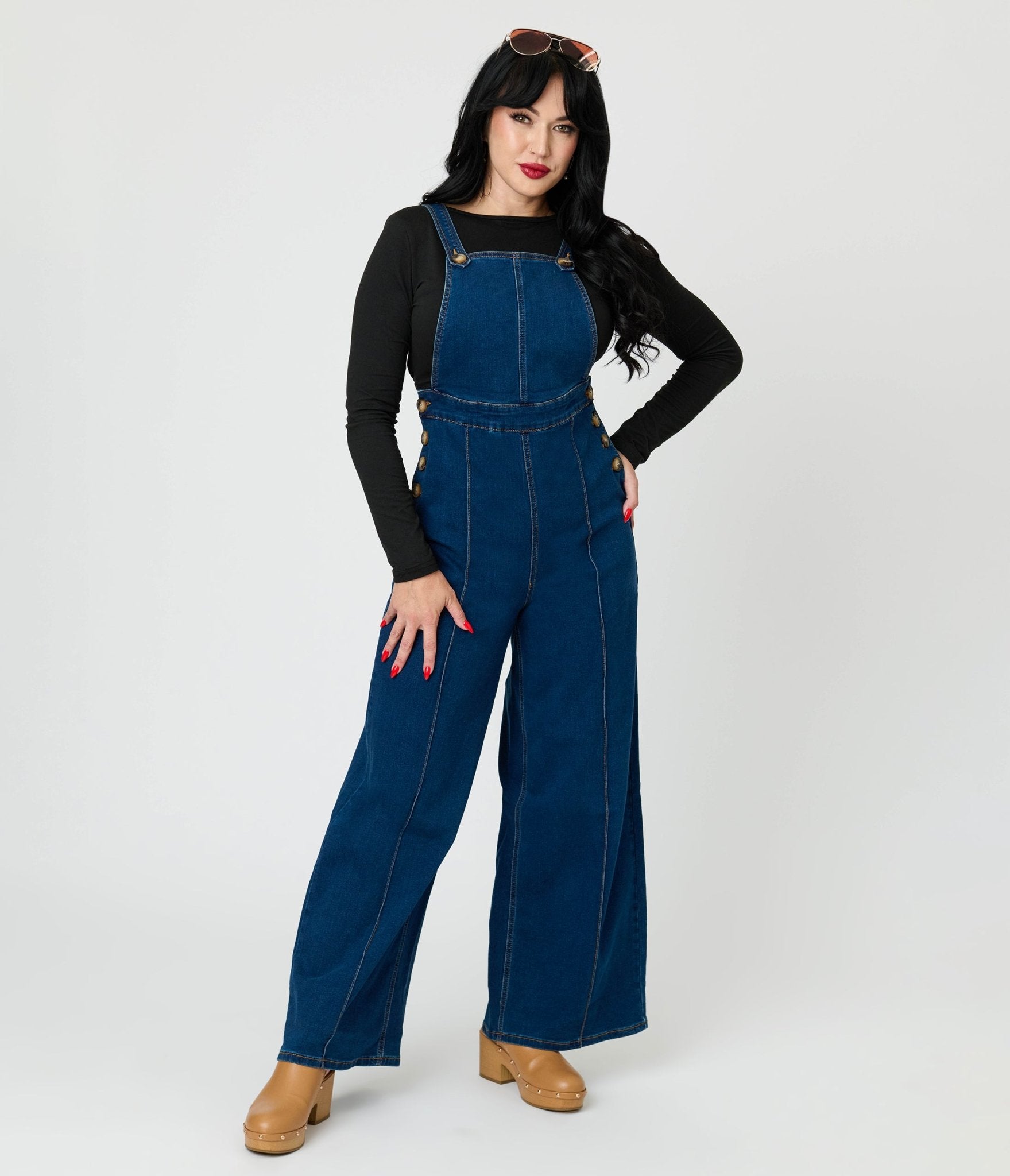 Royal Monk Denim Overalls - Unique Vintage - Womens, BOTTOMS, ROMPERS AND JUMPSUITS