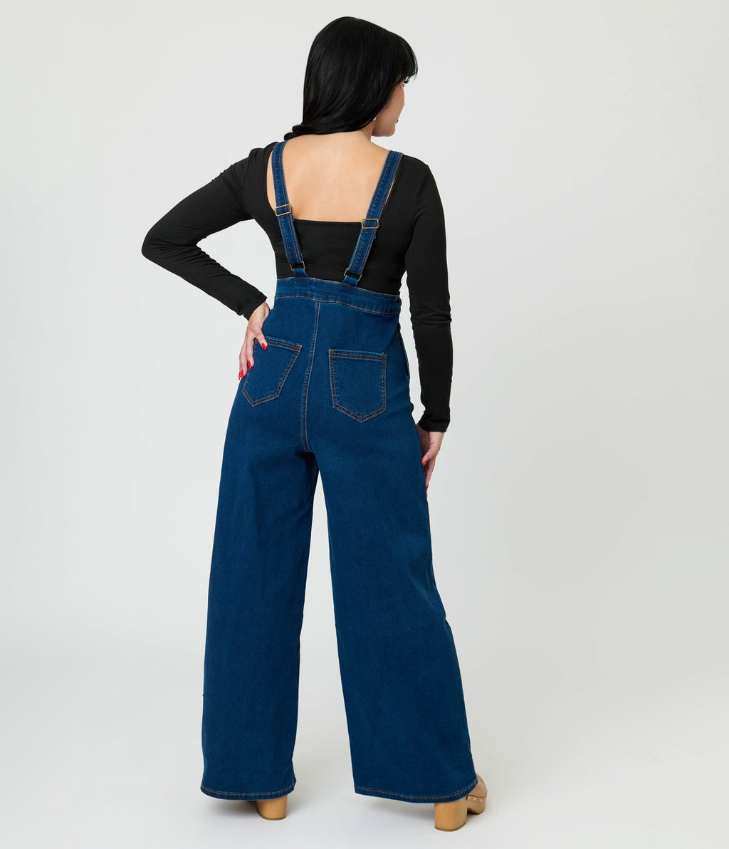 Royal Monk Denim Overalls - Unique Vintage - Womens, BOTTOMS, ROMPERS AND JUMPSUITS