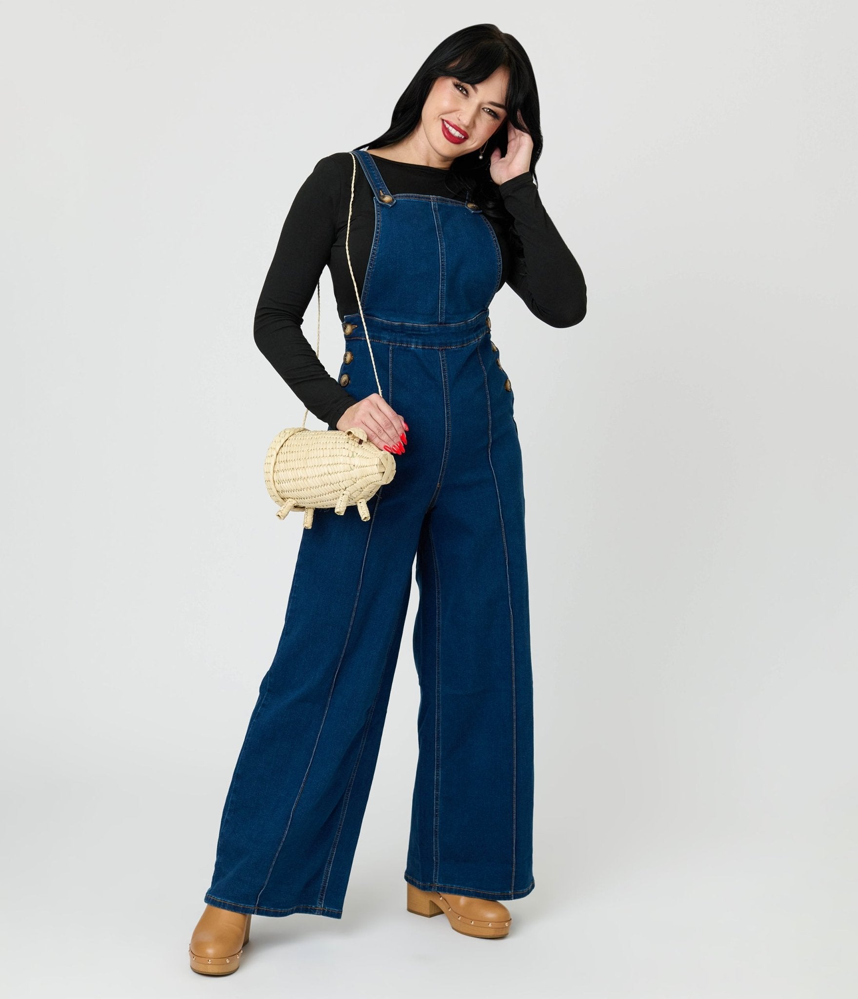 Royal Monk Denim Overalls - Unique Vintage - Womens, BOTTOMS, ROMPERS AND JUMPSUITS