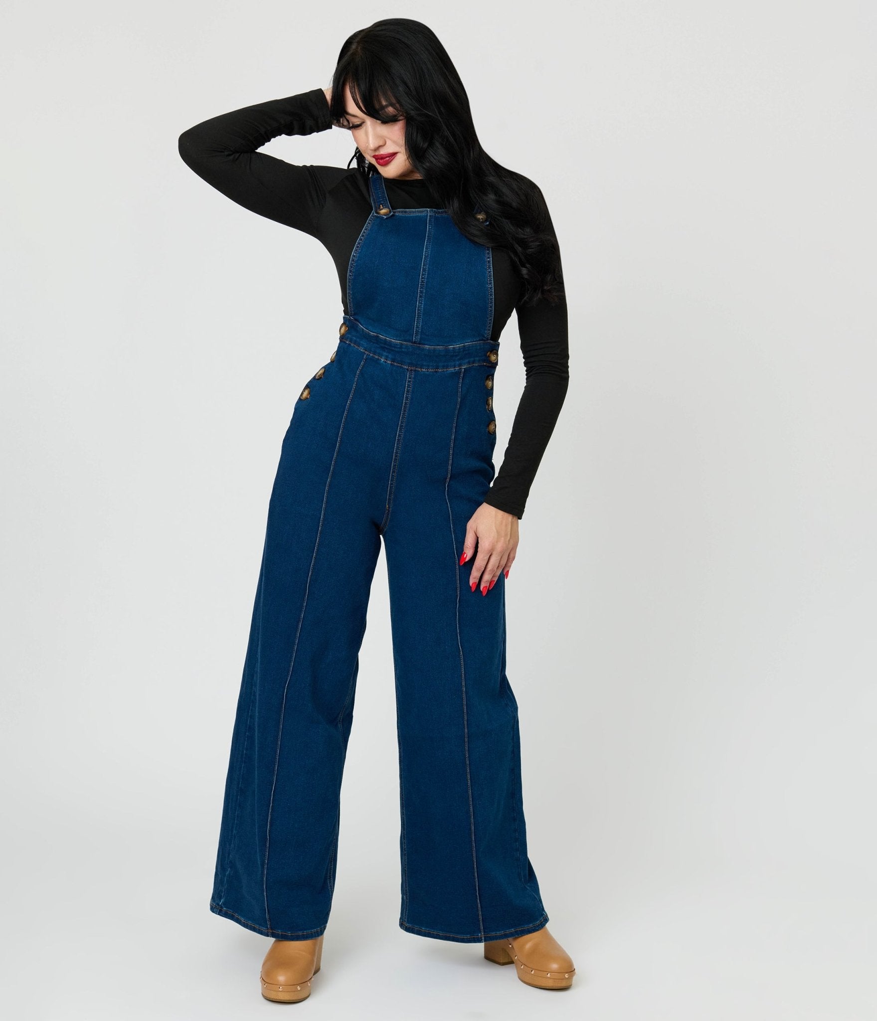 Royal Monk Denim Overalls - Unique Vintage - Womens, BOTTOMS, ROMPERS AND JUMPSUITS