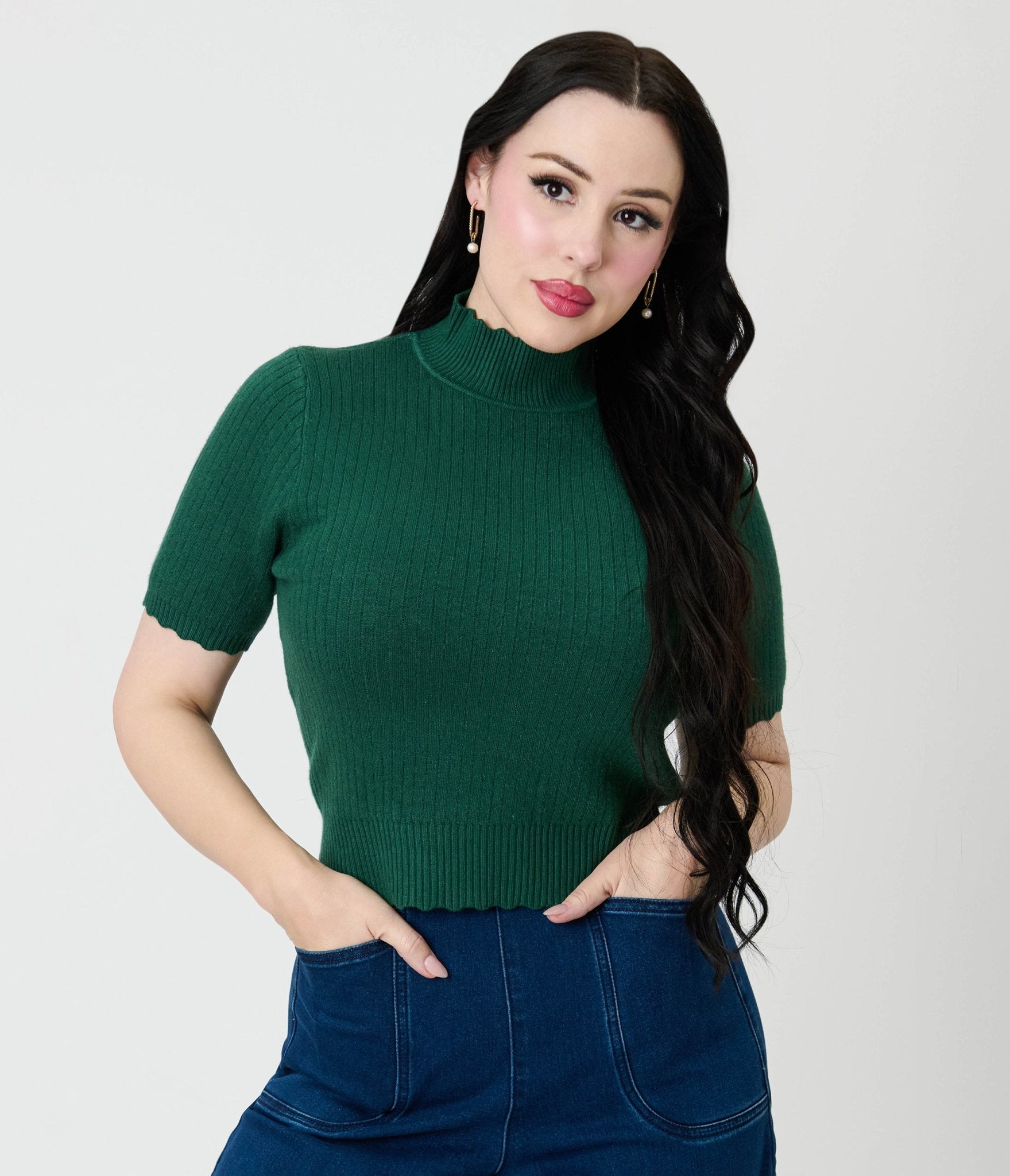 Royal Monk Green Sweet Jane Sweater - Unique Vintage - Womens, TOPS, KNIT TOPS