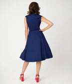 Royal Monk Navy Sailor Isla Swing Dress - Unique Vintage - Womens, DRESSES, SWING