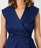Royal Monk Navy Sailor Isla Swing Dress - Unique Vintage - Womens, DRESSES, SWING