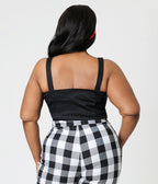 Royal Monk Plus Size Black Maisie Crop Top - Unique Vintage - Womens, TOPS, SHIRTS