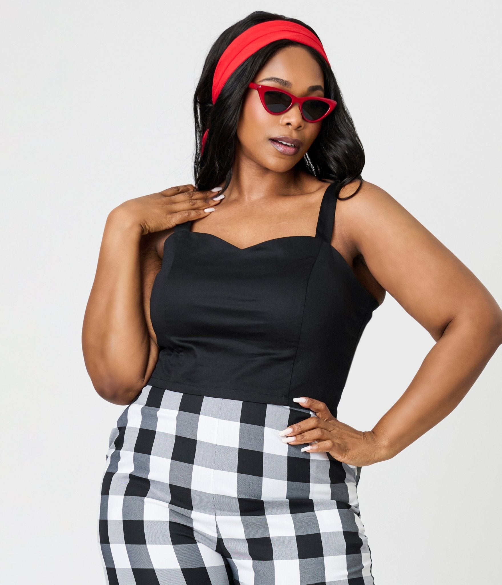 Royal Monk Plus Size Black Maisie Crop Top - Unique Vintage - Womens, TOPS, SHIRTS