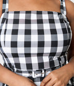 Royal Monk Plus Size Black & White Gingham June Swing Dress - Unique Vintage - Womens, DRESSES, SWING