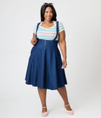 Royal Monk Plus Size Blue & Pink Striped Vivian Knit Top - Unique Vintage - Womens, TOPS, SHIRTS