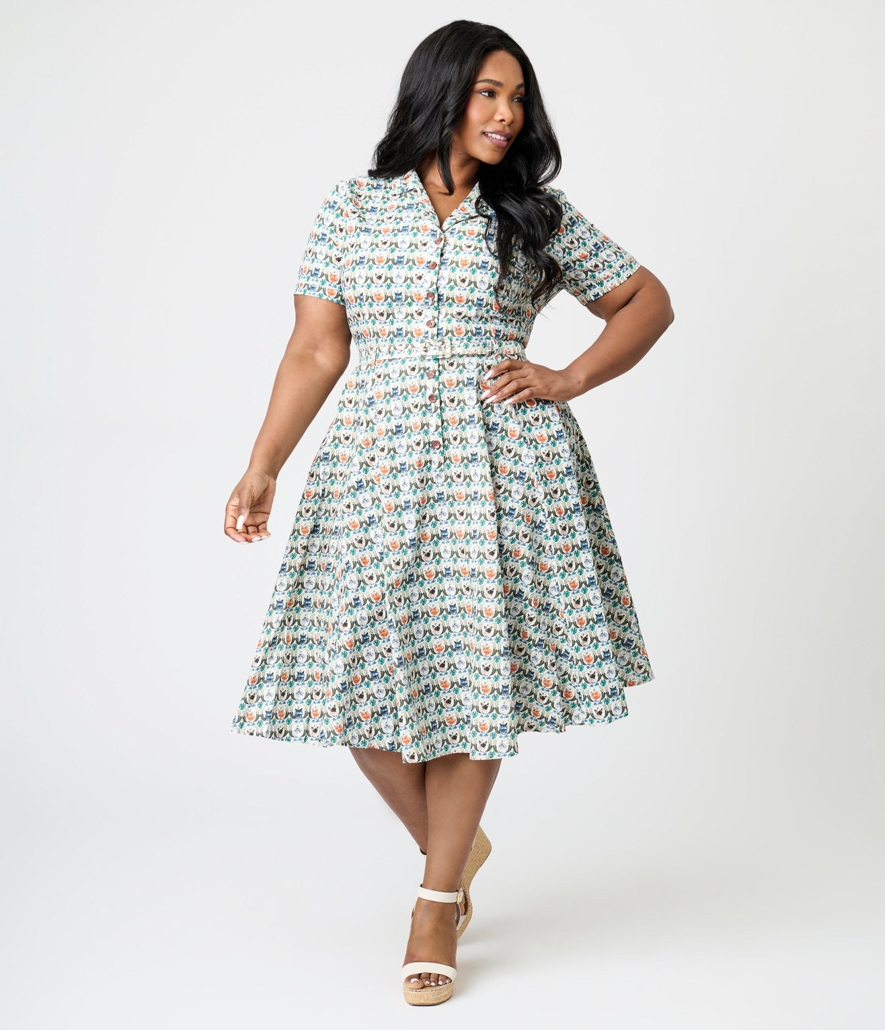 Royal Monk Plus Size Purrrfect Bella Swing Dress - Unique Vintage - Womens, DRESSES, SWING