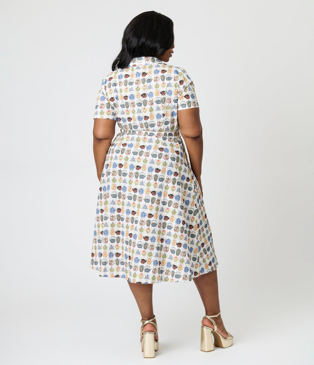 Royal Monk Plus Size Tea Time Kate Swing Dress - Unique Vintage - Womens, DRESSES, SWING
