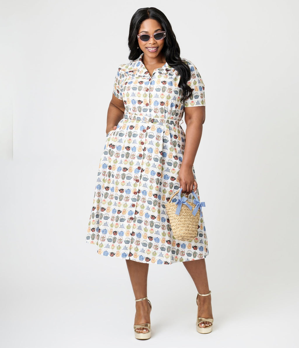 Royal Monk Plus Size Tea Time Kate Swing Dress - Unique Vintage - Womens, DRESSES, SWING