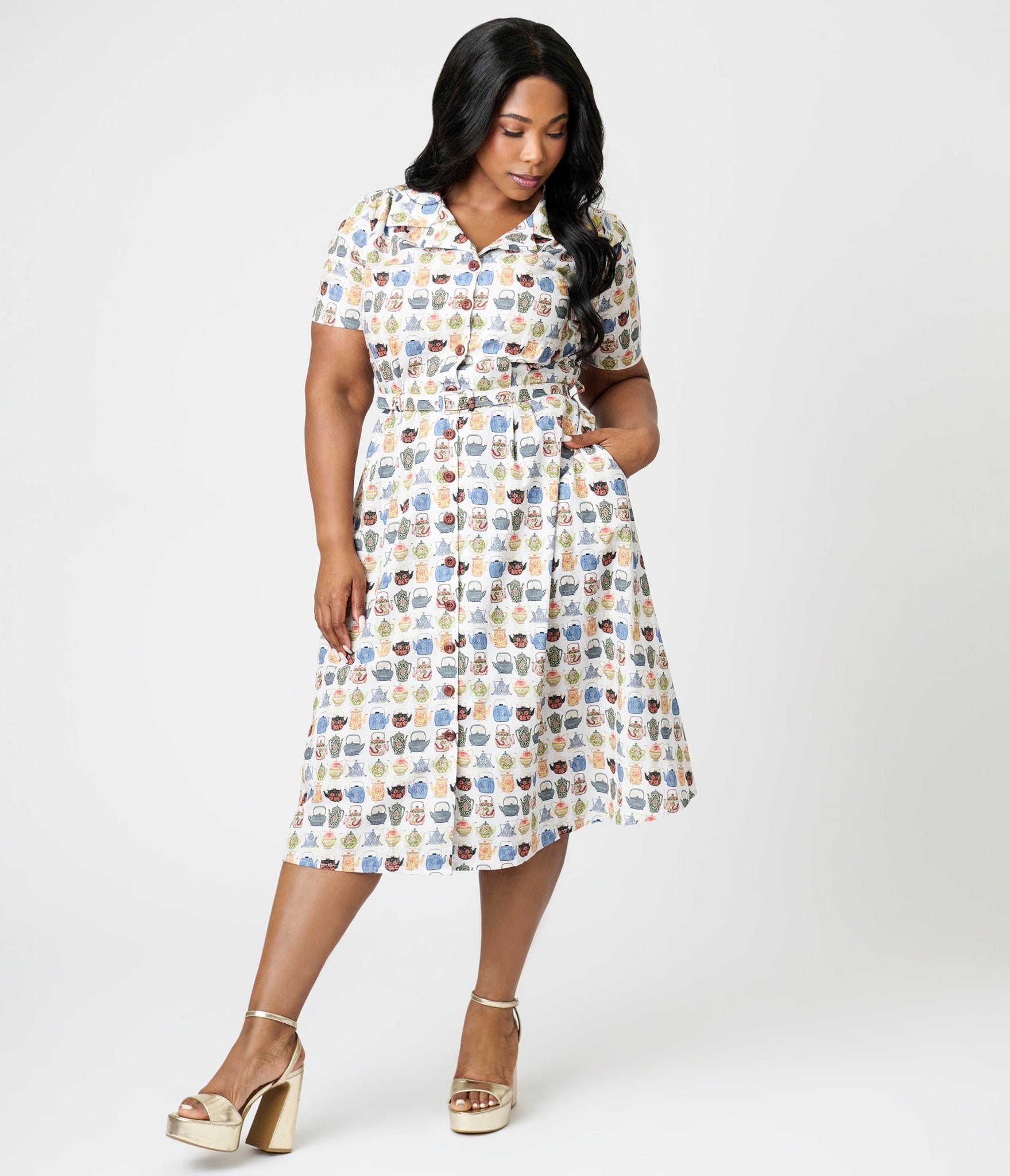 Royal Monk Plus Tea Time Kate Swing Dress
